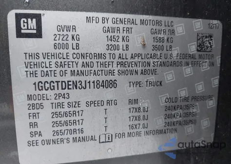 2018 Chevrolet Colorado Z71 z USA, uszkodzony, nr VIN 1GCGTDEN3J1184086